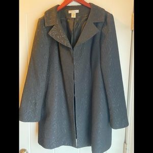 Black on black print jacket, XL